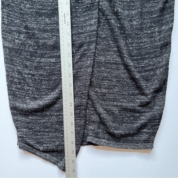 Zara Knit Linen  Skirt Charcoal Front Slit Wrap Maxi Stretch Jersey Knit Sz M - Picture 9 of 12